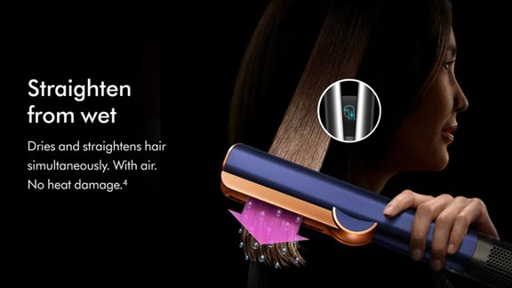 Dyson Airstrait dryer and straightener (Prussian Blue/Rich Copper)